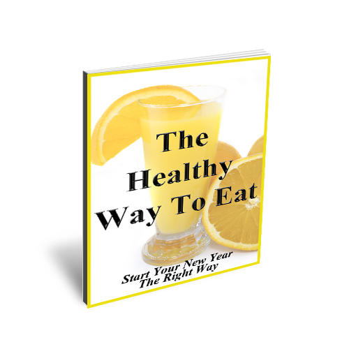 Book titled 'The Healthy Way To Eat' with a glass of lemon juice and slices on the cover.