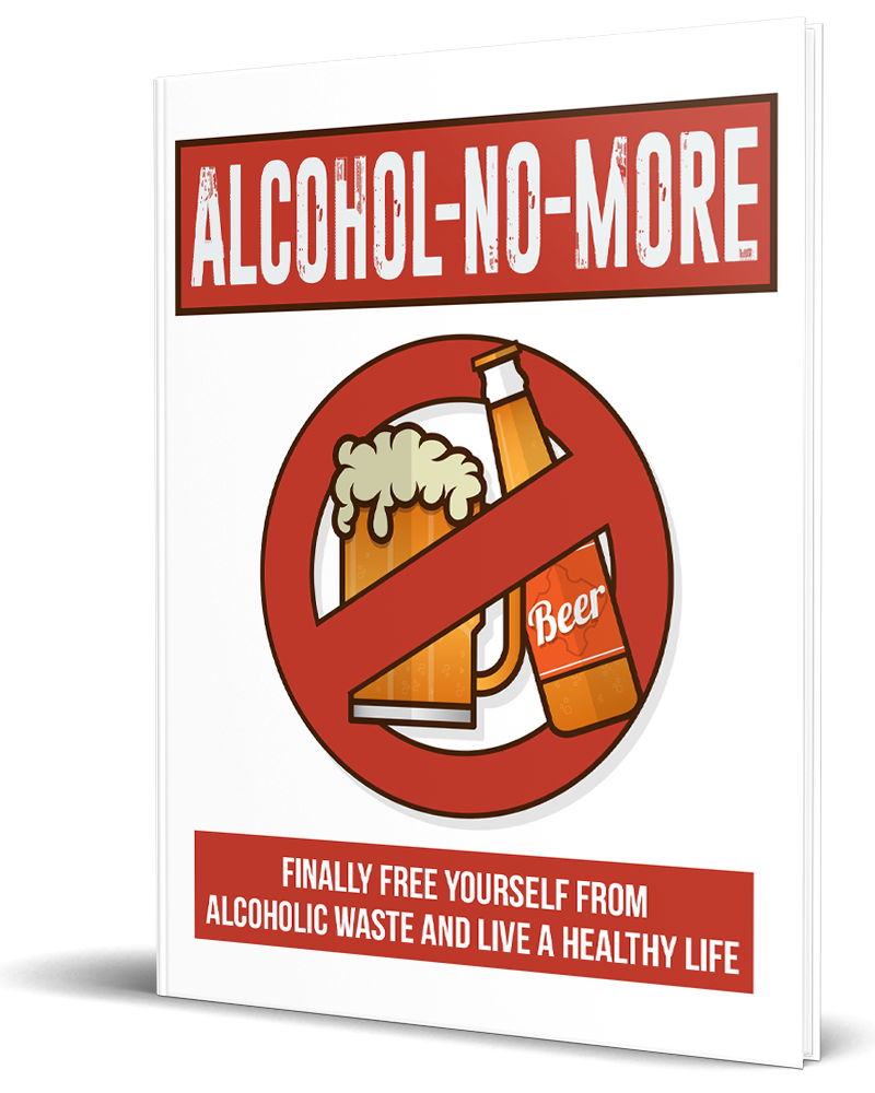 Poster with 'Alcohol-No-More' slogan and no beer icon on a white background
