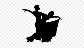 Silhouette of two dancers in a pose on a transparent background