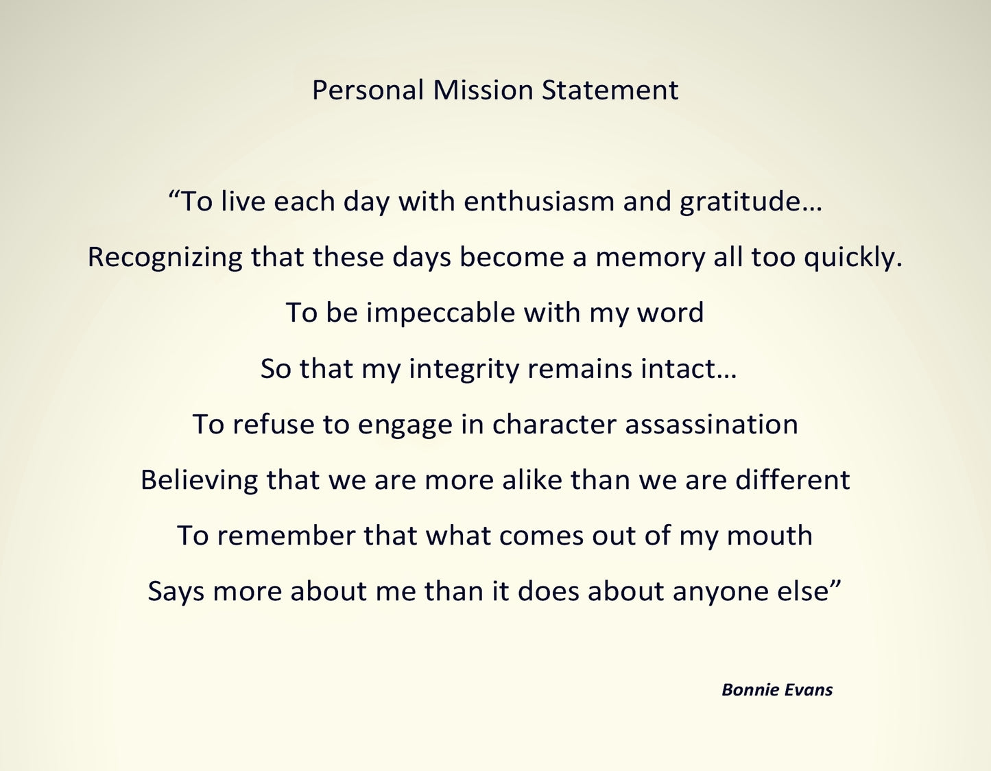 Personal Mission Statement 9x7"