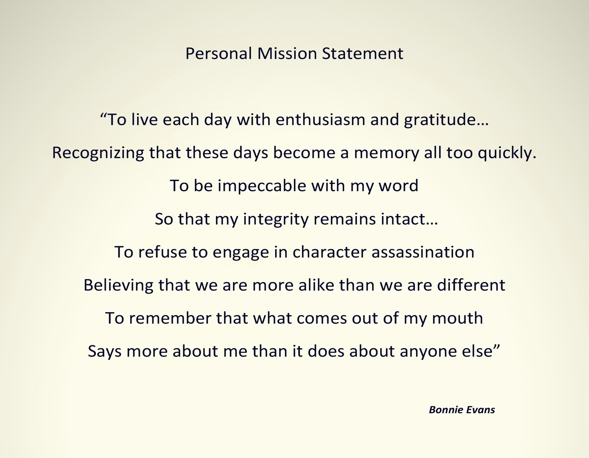 Personal Mission Statement 9x7"