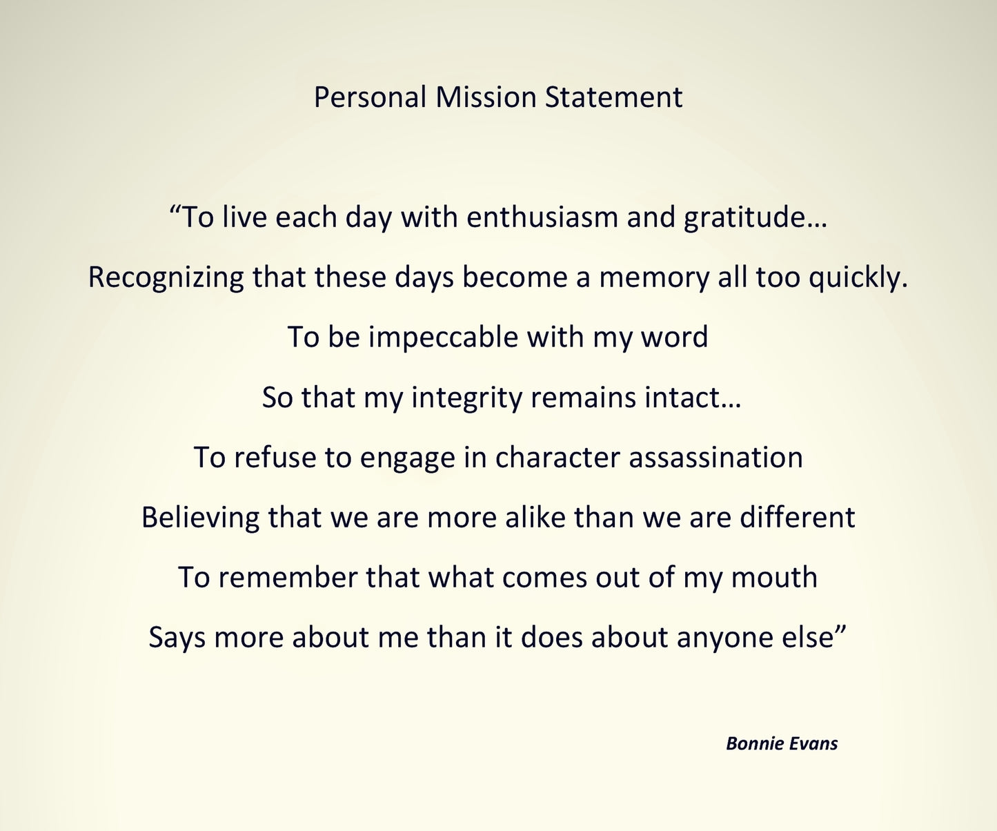 Personal Mission Statement 12x10"