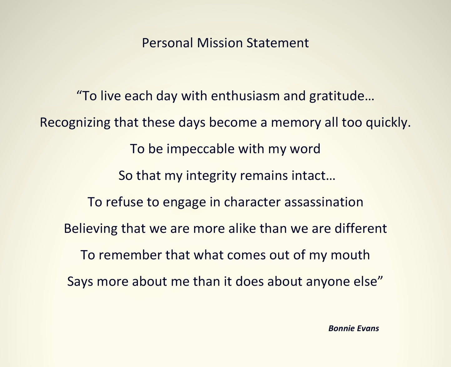 Personal Mission Statement 16x13"