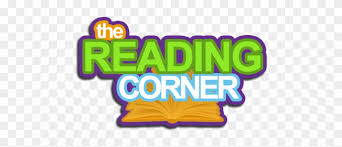 Logo of 'The Reading Corner' with colorful text and a book icon on a transparent background